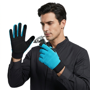Gants de travail antidérapants texturés JNA GROUP, 4 mil, sans latex, avec poignet élastique, usage général, bleu noir - Product Image 5