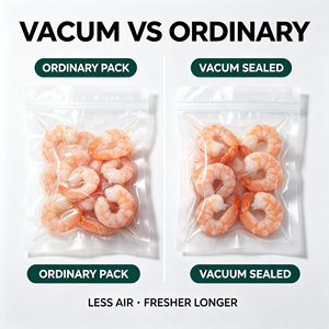 Food Grade PE <b>Vacuum</b> <b>Bag</b> 3 Side Seal Pouch Transparent Packaging for Shrimp Seafood Frozen Food - Product Image 3