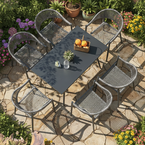 Juego de Comedor de Ratán Ligero para Exteriores, Directo de Fábrica, para Cafetería y Hotel, Sillas y Mesa de <span class=keywords><strong>Bistro</strong></span> para Cafetería, Tienda de Té con Leche, Uso en Terraza - Product Image 6