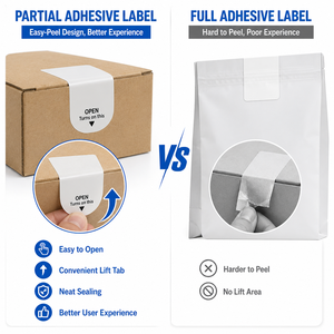Etichette Adesive Parziali Personalizzate Facili da Staccare, <span class=keywords><strong>Adesivi</strong></span> Antimanomissione per Scatole e Buste OEM - Product Image 2