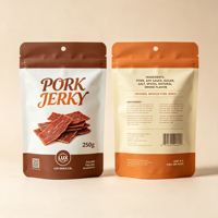 Op maat gemaakte bedrukte staande pouches met glanzende afwerking, voedselverpakking met ritssluiting voor gedroogde snacks en gevogelte.