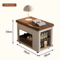 Table basse pliante en bois massif de noyer, chariot de service, table d'appoint de salon, table d'angle mobile, meuble d'appoint de canapé domestique