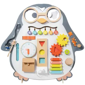 Tablero ocupado con forma de pingüino, tablero de juego Montessori, tablero blanco para niños en edad preescolar