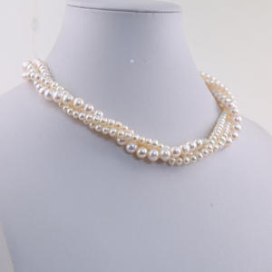 สร้อยคอมุกน้ำจืดจูจี้ 4-7 มม. แบบเกลียว หลายชั้น คล้องไหปลาร้า ผลิตภัณฑ์จากผู้ผลิตขายส่ง - Product Image 2