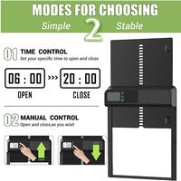 Ouvre-porte automatique pour poulailler avec fermeture par bouton, en alliage d'aluminium, 12V, écologique
