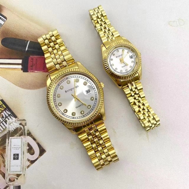 Wholesale Hot Models Business Men's and Women Wrist Watch Waterproof Gold Classic Stainless Steel Fashion Watches
