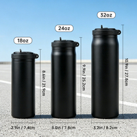 Bouteille d'eau isotherme de sport en acier inoxydable de 1 L (32 oz) avec couvercle anti-poussière et paille, compatible porte-gobelet de voiture