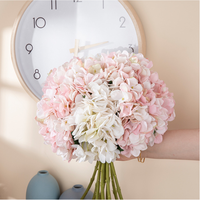 Hortensia d'automne 37cm tissu en soie fleurs d'hortensia artificielles hortensia bon marché en couleurs vives