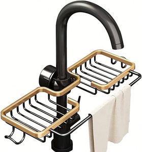 Kitchen Space Aluminum Sink Drain Rack Sponge Storage Faucet Holder Over Faucet Soap Drainer <strong>Shelf</strong> <strong>Basket</strong> Organize - Product Image 1