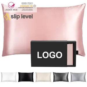 Custom Logo 100% Mulberry Slip Silk Pillowcase With Gift Box 6A Natural 22 Momme Silk Pillow Case