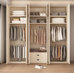 <span class=keywords><strong>Armoire</strong></span> personnalisée en bois massif <span class=keywords><strong>blanc</strong></span> style américain clair luxe meubles de chambre à coucher 6 portes rangement <span class=keywords><strong>rotin</strong></span> design - Product Image 3