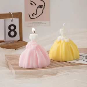 Vente flash - Bougie parfumée créative en forme de robe de princesse 3D, bougie parfumée romantique pour la Saint-<span class=keywords><strong>Valentin</strong></span>, décoration de mariage - Product Image 2