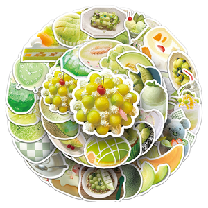 50 Uds. Promoción de Fábrica, Pegatinas de PVC Impresas Personalizadas con Diseño de Matcha, Estilo LNS, Verdes y Frescas, para Decoración del Hogar, Reutilizables e Impermeables - Product Image 1