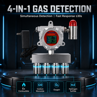 Za60 Zadz Détecteur de gaz multi-gaz fixe de qualité supérieure, conception murale, haute précision, solution de détection de fuite de gaz 4 en 1