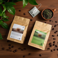 Sac d'emballage pour café recyclable, fond plat, en aluminium, refermable avec valve de dégazage unidirectionnelle