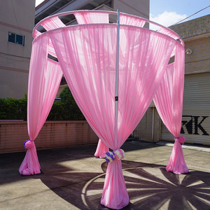 Telescopic heavy duty pipe and drape aluminum <b>backdrop</b> <b>stand</b> for party event decor - Product Image 4