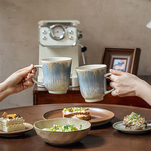 Juego de Taza y Platillo de Café Blanco y Negro Minimalista Creativo Personalizado, Taza para Té de la Tarde - Product Image 4
