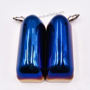 JDM rétroviseur universel <span class=keywords><strong>F1</strong></span> voiture de course miroir latéral brûlé artisanat carré titane miroirs bleus avec lentille bleue - Product Image 6
