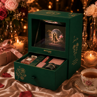 Boîte publicitaire vidéo rectangulaire avec écran LCD 7 pouces, personnalisable par IA, pour cadeaux d'anniversaire, en papier noir