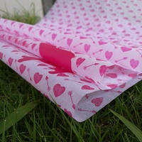 OEM Design Custom Printed Pink Cute Heart Logo 17GSM Colored Gift Package Wrapping Tissue Paper for Boxes