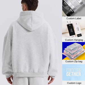 FC EU Kích thước 350 GSM tùy chỉnh thêu người đàn ông Áo Thun Hoodies số lượng lớn lông cừu phòng tập thể dục thả vai dập nổi hoodie hoạt động hàng đầu - Product Image 2