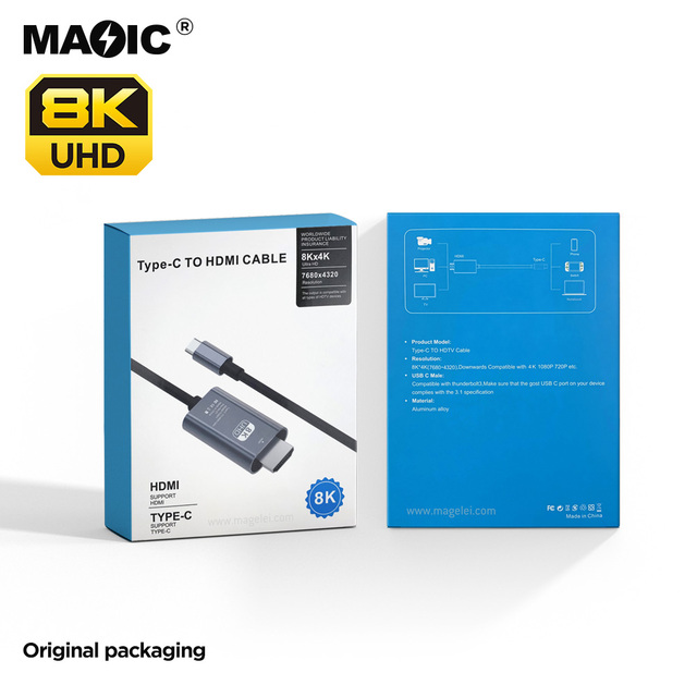 Magelei New Arrival 8K 60Hz 4K 120Hz USB Type-C for Cable Thunderbolt4/3 Laptop TV Converter HDTV Monitor PC Box PVC