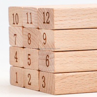 Juego de Construcción de Torres Educativo de Madera Dura al por Mayor, 48 Piezas, Juego de Bloques de Madera, Juego de Dominós