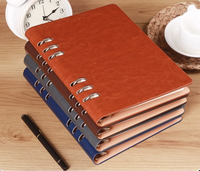 Carnet à spirales en PU A5 B5, Journal d'affaires rechargeable et amovible, Bloc-notes personnalisé avec logo en relief doré, Cadeau d'entreprise