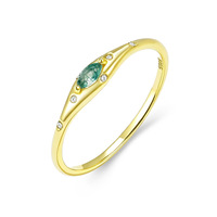 Bague minimaliste avec zircon pour femmes, argent sterling 925, bagues empilables avec pierres précieuses, bijoux personnalisés en gros