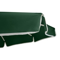 Parasol de jardin vintage de 2,6 m avec franges, grand modèle, vert, coupe-vent, pour restaurant, terrasse et bord de piscine