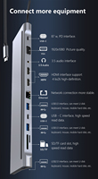 MTS 12 in 1 Type C Hub Multifungsi Dock Station untuk Laptop, Mirroring 3 Layar, 2x Ethernet 1000m, 2x HDTV VGA Ethernet