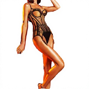 Nouvelle Lingerie Érotique 2026 : Ensemble Corset en Dentelle pour Femme avec Porte-jarretelles, Body à Armatures, en Maille Transparente Nude Sexy, Spandex/Polyester - Product Image 3