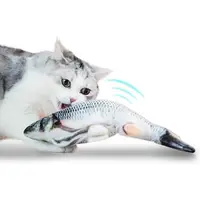 Creative חשמלי אינטראקטיבי חתול ממולא צעצוע מכשכש סימולציה דגים מציאותי קטיפה Catnip דגים מנטה ממולא צעצועי חתול מוצר