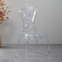 Meilleure vente de chaises de banquet meubles d'hôtel chaise de salle à manger en plastique transparent chaises de trône de palais de mariage en acrylique pour événements
