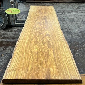 Tabla de Madera de Teca Africana con Vetas Naturales y Borde Natural - Mesa de Madera Sólida de Lujo para Interiores Opulentos - Product Image 1