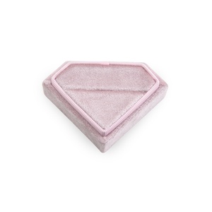 Wholesale Custom Logo Luxury Diamond Shape Velvet Ring <b>Gift</b> <b>Box</b> Necklace Earring Ring Packaging Jewelry <b>Box</b> - Product Image 6