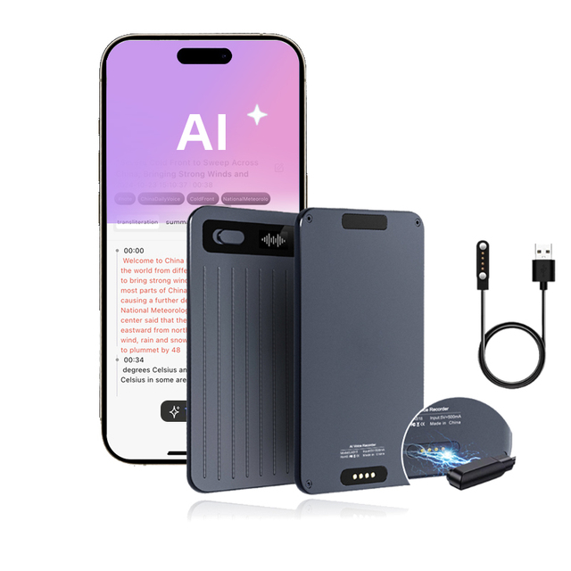 AI Voice Recorder 64GB with APP Control & 159 Languages Wifi Transcription Smart Magnet Dictaphone for Call & Meeting