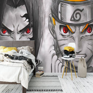 Papier peint mural 3D en soie Anime <span class=keywords><strong>Naruto</strong></span> vs Sasuke, moderne, imperméable, autocollant, pour chambre à coucher, salle de jeux, hôtel, salle de bain - Product Image 1
