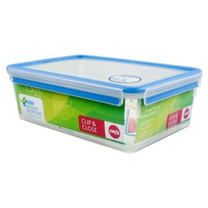 Boîte alimentaire Emsa Clip & Close 5,5 L bleue transparente avec couvercle hermétique, utilisable au micro-ondes, au réfrigérateur et au congélateur - Product Image 1