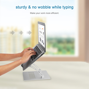 Support <span class=keywords><strong>pour</strong></span> ordinateur portable en aluminium stable et durable A24, pliable, portable, ergonomique, avec caoutchouc en silicone <span class=keywords><strong>pour</strong></span> MacBook, <span class=keywords><strong>iPad</strong></span>, bureau - Product Image 6