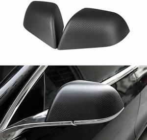 ฝาครอบกระจกมองหลังรถยนต์รุ่น TTH16-Model 3 ลายคาร์บอนแห้ง สีดำเงา - Product Image 1