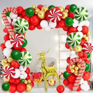 Kit Arco Palloncini Natalizi Ghirlanda Albero di Natale Rosso Argento Beige Caramella Stella Bastoncino Decorazioni in Foil per Feste di Compleanno Capodanno Verde Rosso Vigilia - Product Image 4