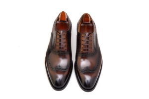 Scarpe Oxford Classiche <span class=keywords><strong>da</strong></span> <span class=keywords><strong>Uomo</strong></span> in Vera Pelle con Decorazioni Wingtip, Scarpe Formali Brogue Fatte a Mano - Product Image 3