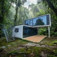 Maisonnette préfabriquée moderne et contemporaine de type Apple Pod, maison modulaire pour l'habitation en arrière-cour, location Airbnb, cabane intelligente, imperméable