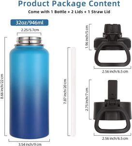 Wholesale Vacuum Thermal Insulation Camping Gym Tumbler 1000ml Wide Mouth <b>Double</b> <b>Wall</b> Stainless Steel Sport Water Custom Logo - Product Image 2