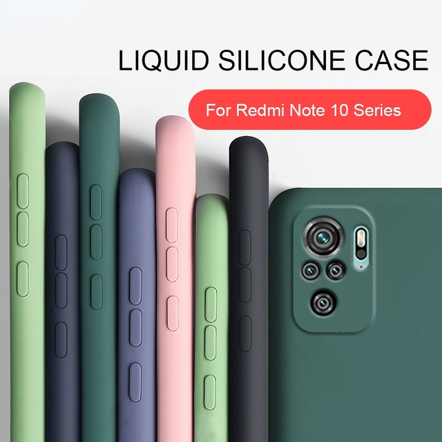 New Liquid Silicone Phone Case for Xiaomi Redmi Note 10 Pro Max 10s Original Camera Protective Soft Back Covers on Redmi Note10