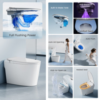 WC intelligent ergonomique en céramique avec bidet automatique, siège chauffant, télécommande, à poser au sol, équipement sanitaire