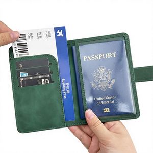 Funda para Pasaporte de Cuero Genuino, Minimalista, Impermeable y Duradera, Cartera, Esencial para Viajes, Protector de Tarjetas de Crédito RFID - Product Image 2