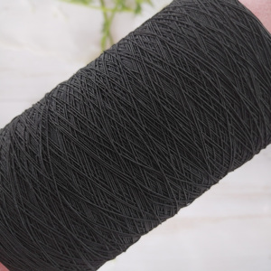 Fil élastique en nylon noir et blanc pour bricolage, cordon recouvert de caoutchouc pour la couture de chaussettes, fil hautement élastique teint en filier - Product Image 1