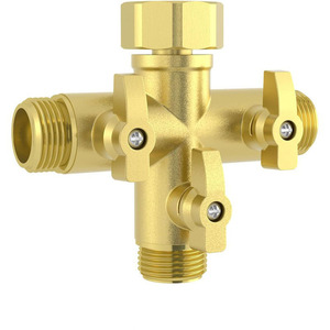 Divisores de manguera de latón con rosca de 3/4 de pulgada para riego de jardín, conector de manguera duradero - Product Image 2